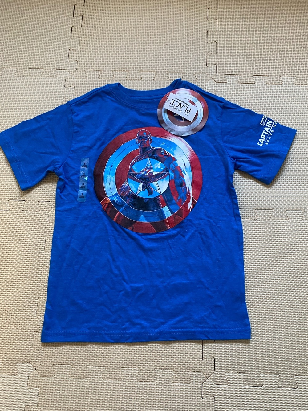 The Children’s Place Captain America Blue Graphic Kids T-Shirt Size S
